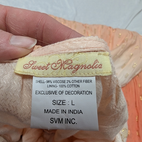 Sweet Magnolia Boho Peasant Orange Ombre Flutter Sleeve Tiered Maxi Dress - Picture 9 of 10